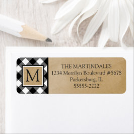 Buffelcontrole Monogram gegoten kraftpapier Etiket