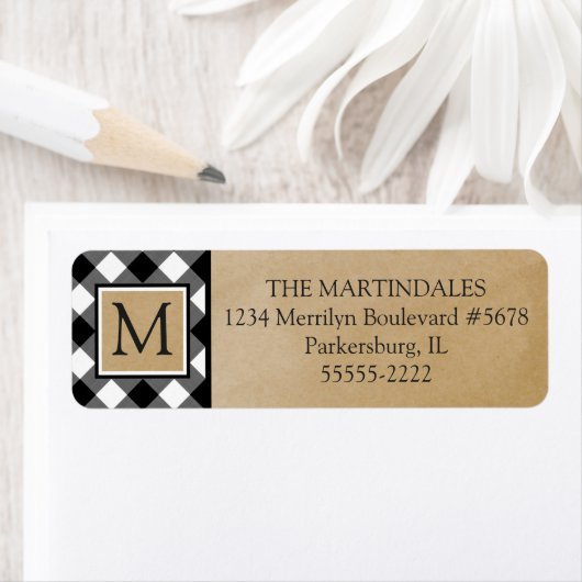 Buffelcontrole Monogram gegoten kraftpapier Etiket (Insitu)