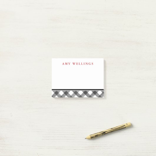 Buffelcontrole zwart-wit gepersonaliseerd post-it® notes (Op bureau)