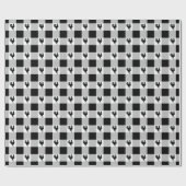 Buffelcontroles en roosterpatroon - zwart | wit cadeaupapier (Vlak)