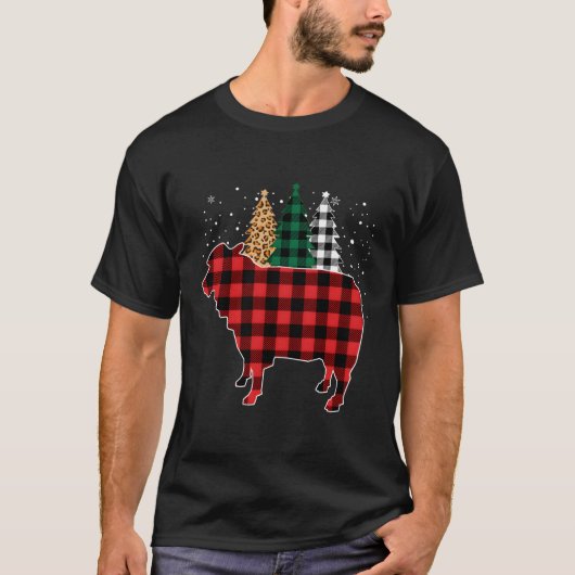 Buffelgarenboomluipaard kerstmis p t-shirt (Voorkant)
