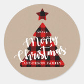 Buffelgarnaal voor kerstbomen ronde sticker (Voorkant)