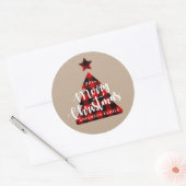 Buffelgarnaal voor kerstbomen ronde sticker (Envelop)