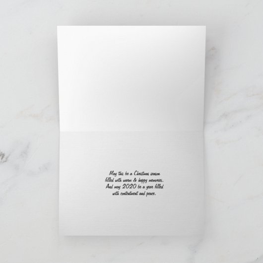 Buffelgebluste kerst en nieuw jaar kaart (Binnen)