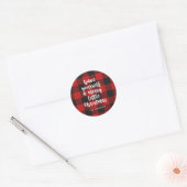 Buffelgeborene penseelscriptnaam met kerstnaam ronde sticker (Envelop)