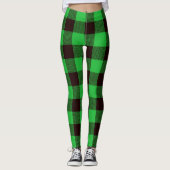 Buffelgroene zwarte vlecht leggings (Voorkant)
