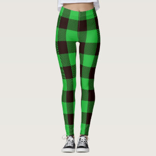 Buffelgroene zwarte vlecht leggings