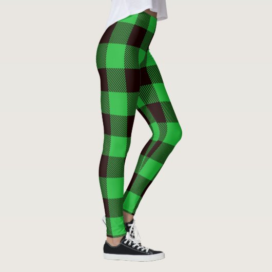 Buffelgroene zwarte vlecht leggings (Rechts)