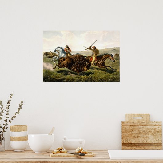 Buffeljacht in de VS Poster (Keuken)