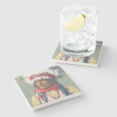 buffelkalf stenen onderzetter (Zijkant)