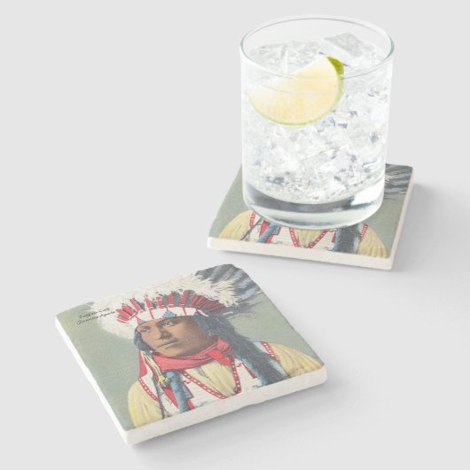 buffelkalf stenen onderzetter (Zijkant)