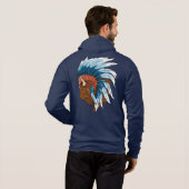 Buffelkop met indiaans adres hoodie (Achterkant volledig)