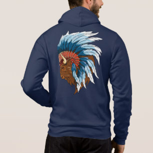 Buffelkop met indiaans adres hoodie
