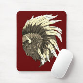 Buffelkop met indiaans adres muismat (Met muis)