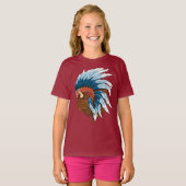 Buffelkop met indiaans adres t-shirt (Voorkant volledig)