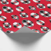 Buffellakventiel op rood cadeaupapier (Hoek)