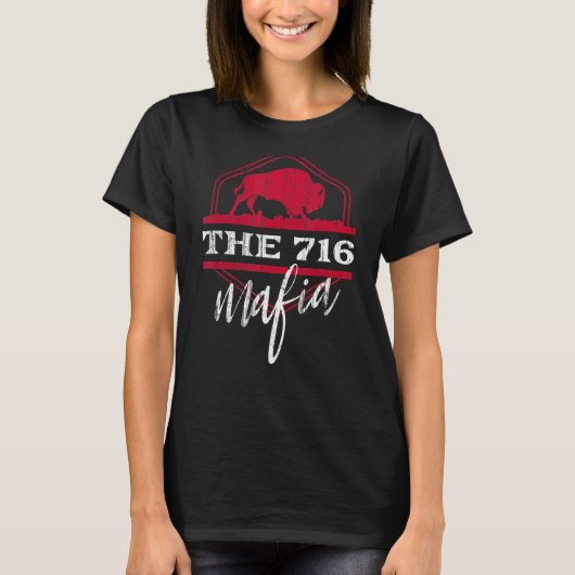 Buffelmaffia voor de 716-gebiedcode Buffalo NY T-shirt (Voorkant)