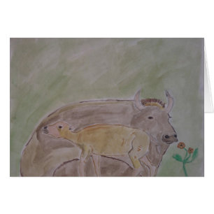 buffelmoeder en kalf