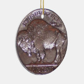 Buffelnikkel Keramisch Ornament (Rechts)