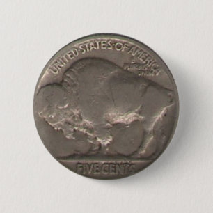 Buffelnikkel Ronde Button 5,7 Cm