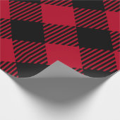 Buffelpatroon met rode en zwarte cheque cadeaupapier (Hoek)