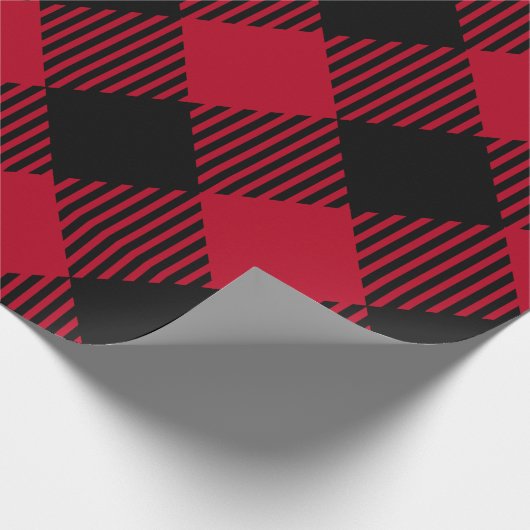 Buffelpatroon met rode en zwarte cheque cadeaupapier (Hoek)