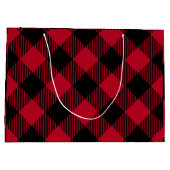 Buffelpatroon met rode en zwarte cheque large cadeautasje (Achterkant)