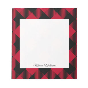 Buffelpatroon met rode en zwarte cheque notitieblok