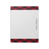 Buffelpatroon met rode en zwarte cheque notitieblok (Linkerzijde)