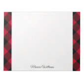 Buffelpatroon met rode en zwarte cheque notitieblok (Voorkant)