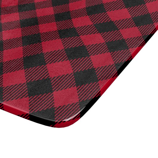 Buffelpatroon met rode en zwarte cheque snijplank (Hoek)
