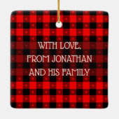 Buffelplaat met sterren Aangepaste naam en foto Keramisch Ornament (Achterkant)