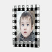 Buffelplaat met sterren Aangepaste naam en foto Metalen Ornament (Voorkant links)