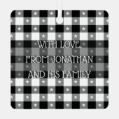 Buffelplaat met sterren Aangepaste naam en foto Metalen Ornament (Achterkant)