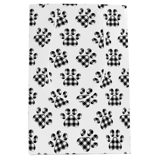 Buffelpoetschilderafdrukken op wit medium cadeauzakje (Voorkant)