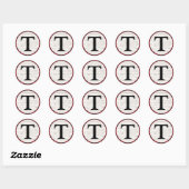 Buffelpolijst monogram envelopzegel ronde sticker (Vel)