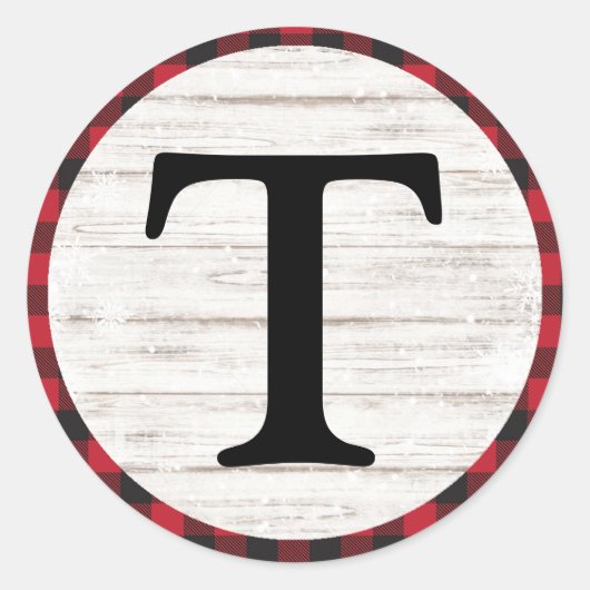 Buffelpolijst monogram envelopzegel ronde sticker (Voorkant)