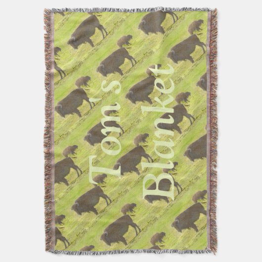 Buffelpotlood en kalf gekleurd Potlood dat Geperso Deken (Voorkant Verticaal)