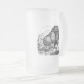 buffelretrospectie van het biondier matglas bierpul (Voorkant rechts)