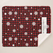 buffelrode sneeuwvlok monogram sherpa deken (Voorkant (horizontaal))
