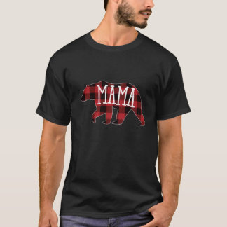 Buffelrood geruite mama Beer met lange mouwen Shir T-shirt