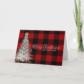 Buffelroos en witte kerstboom kaart (Voorkant)