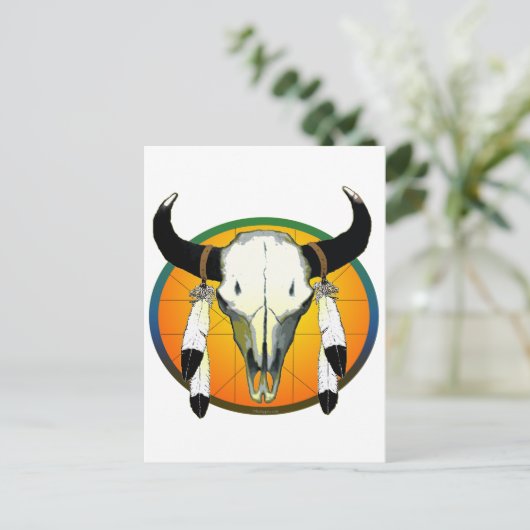 buffelschedel briefkaart (Staand voorkant)