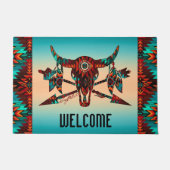 Buffelschedel en pijldoormat deurmat (Voorkant)