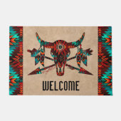 Buffelschedel en pijldoormat deurmat (Voorkant)