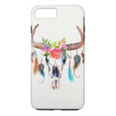 Buffelschedel met doezelaar en bloemen Case-Mate iPhone case (Achterkant)