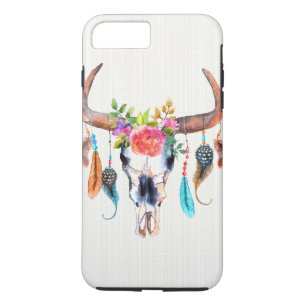 Buffelschedel met doezelaar en bloemen Case-Mate iPhone case