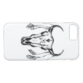 Buffelschedel met veren. Handtekening Schets. Case-Mate iPhone Case (Achterkant (Horizontaal))