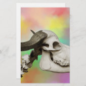 Buffelschedel op Waterverf achtergrond Briefpapier (Voorkant / Achterkant)