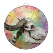 Buffelschedel op Waterverf achtergrond Dartbord (Voorkant)